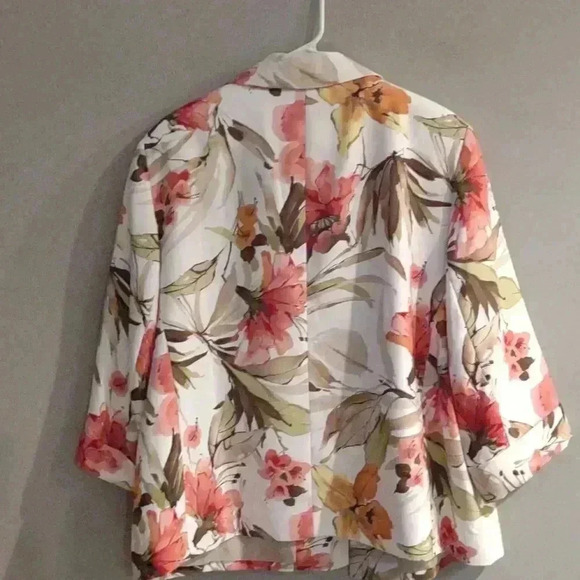 Alfred Dunner flowered lined open front blazer women's 20W - Picture 4 of 4